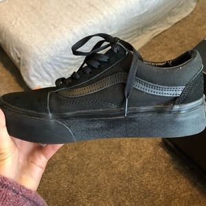 Vans all black platforms